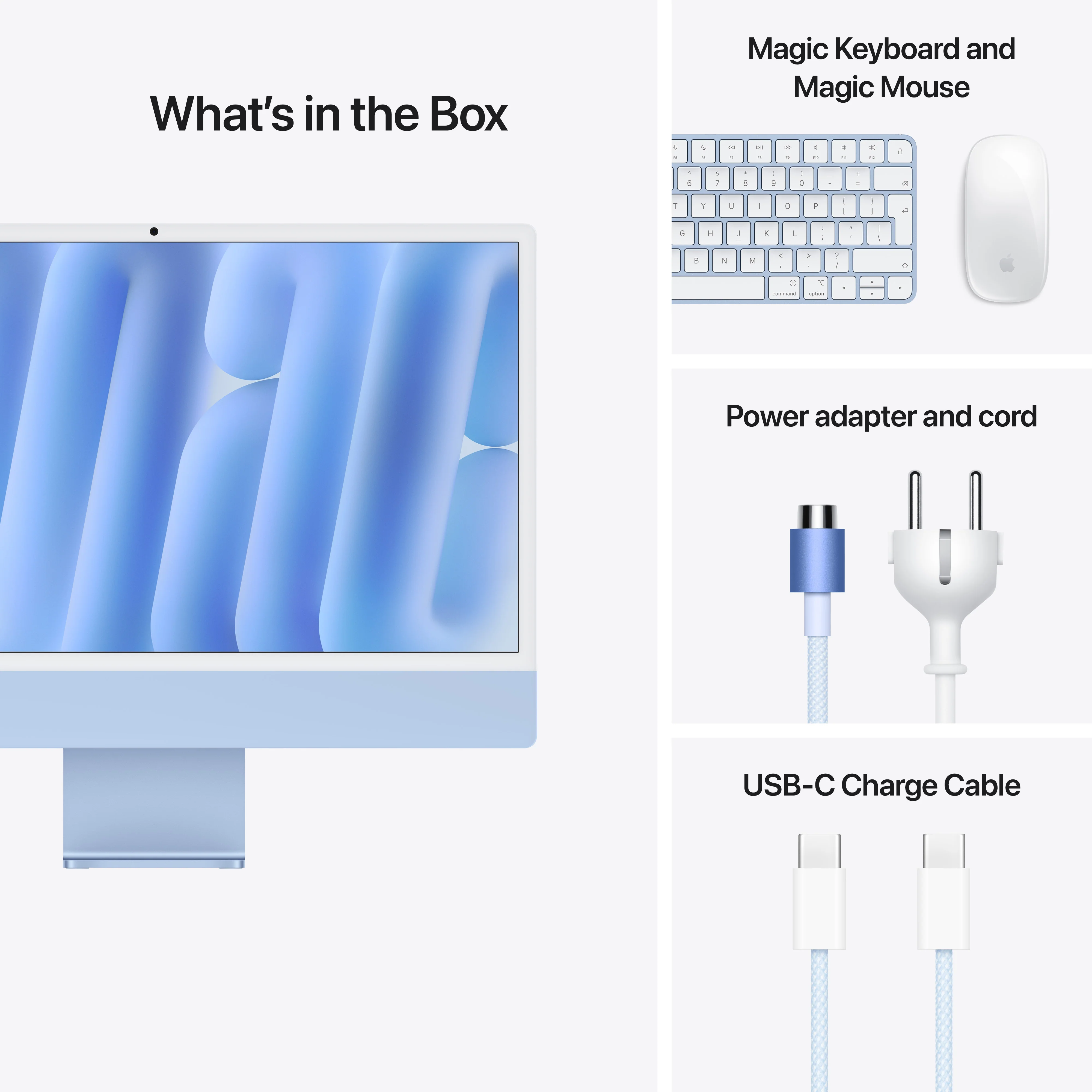 iMac com ecrã Retina 4,5K de 24 polegadas: Processador M4 da Apple com CPU 8‑core e GPU 8‑core, 256 GB SSD - Azul - Image 9
