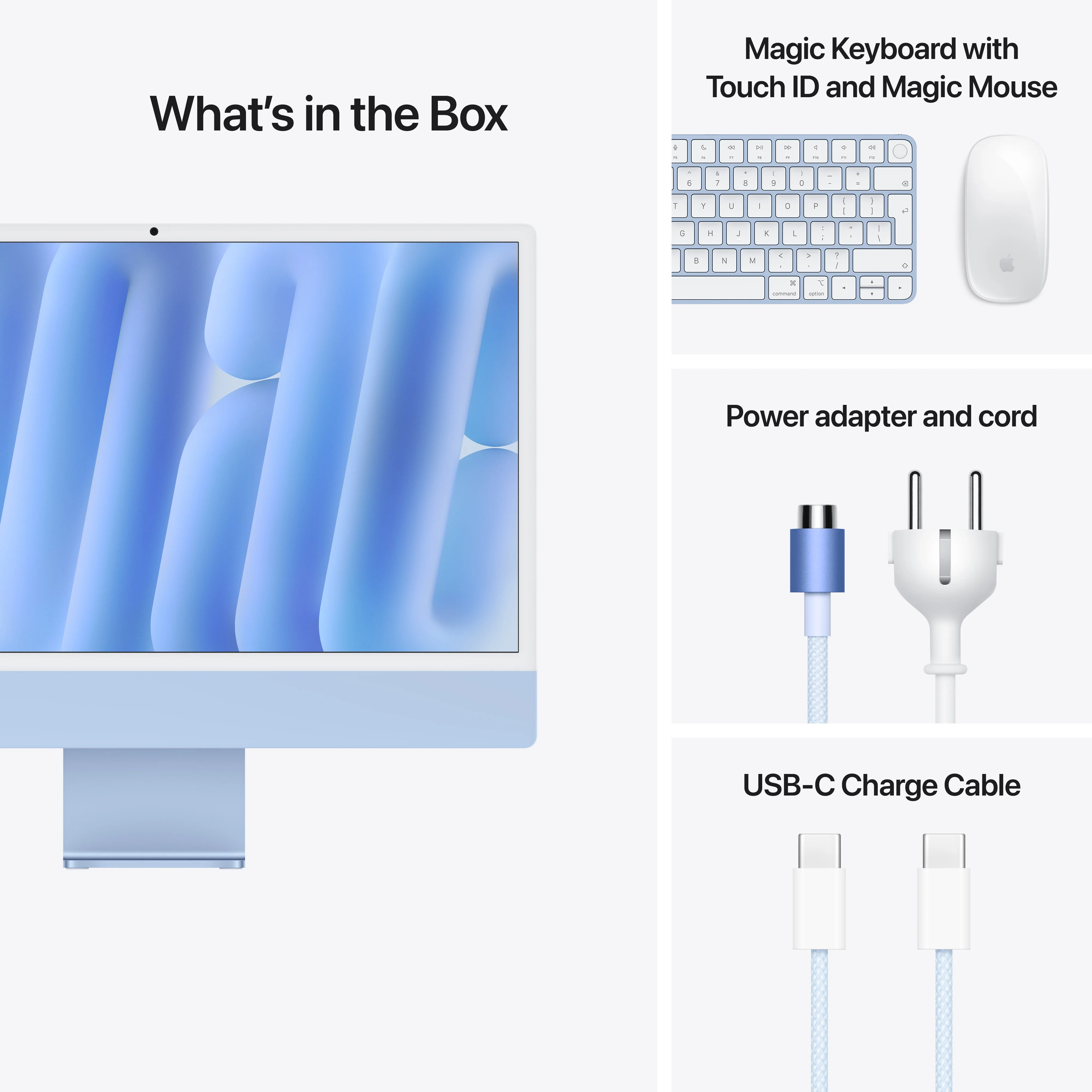 iMac com ecrã Retina 4,5K de 24 polegadas: Processador M4 da Apple com CPU 10‑core e GPU 10‑core, 512 GB SSD - Azul - Image 9