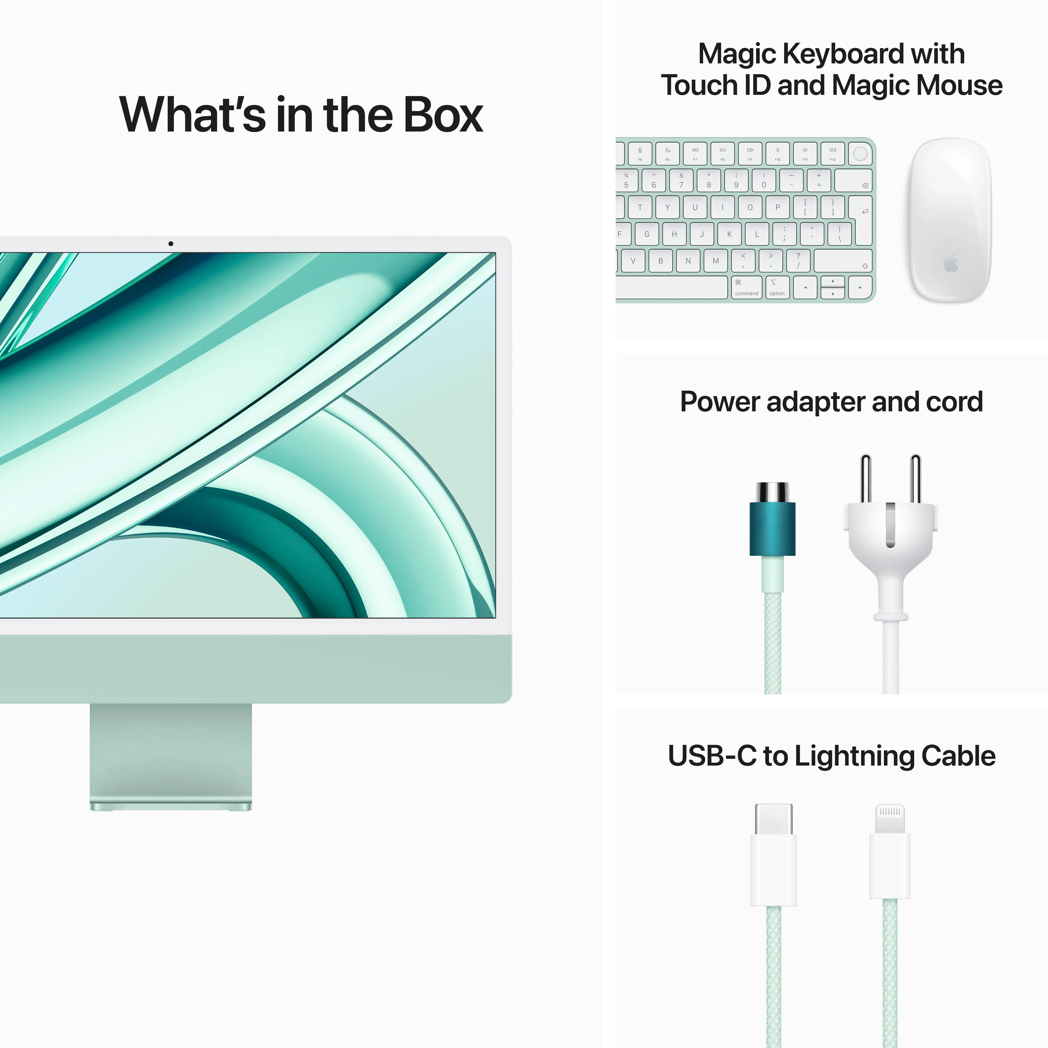 iMac com ecrã Retina 4,5K de 24 polegadas: Processador M3 da Apple com CPU 8‑core e GPU 10‑core, 512 GB SSD - Verde - Image 9