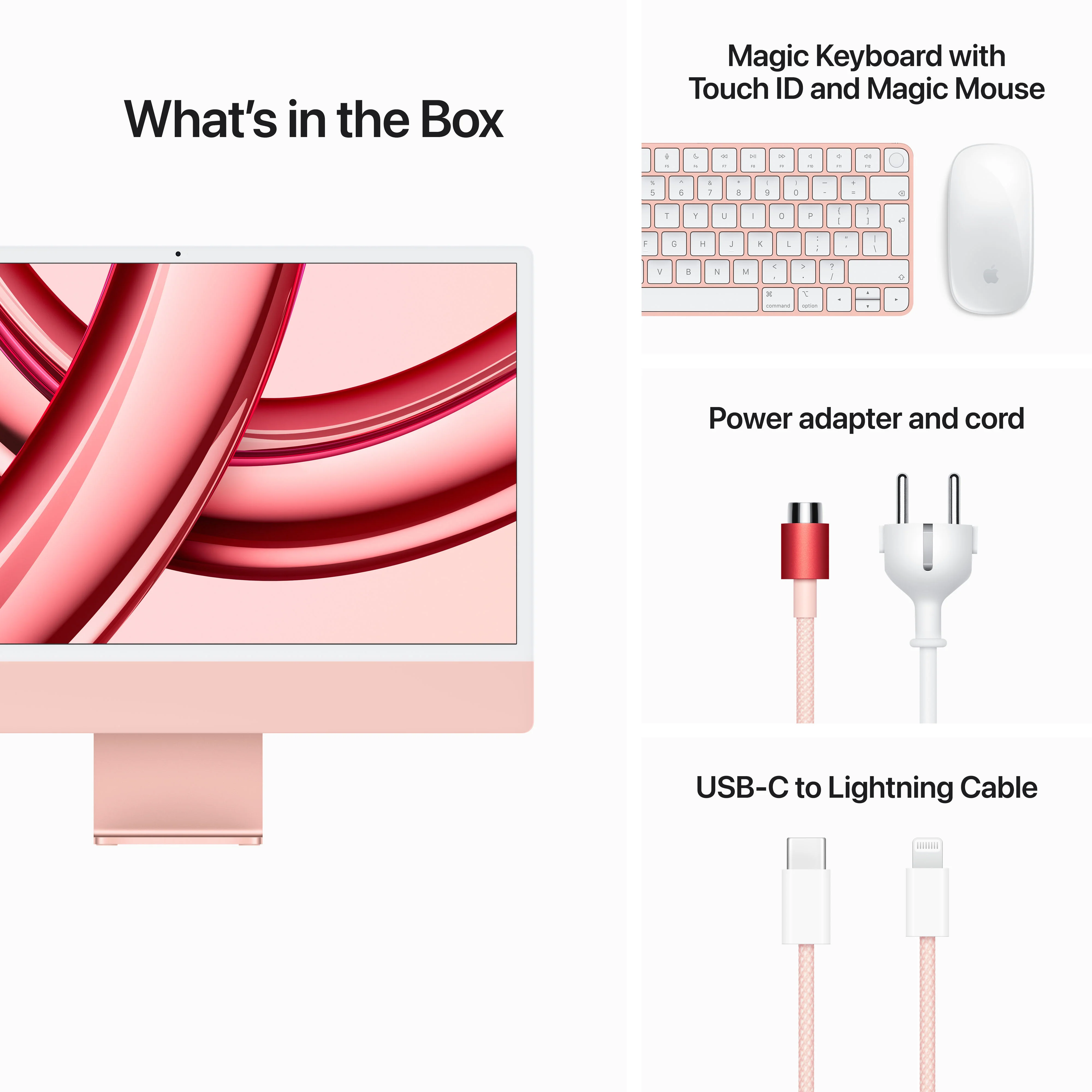 iMac com ecrã Retina 4,5K de 24 polegadas: Processador M3 da Apple com CPU 8‑core e GPU 10‑core, 512 GB SSD - Rosa - Image 9