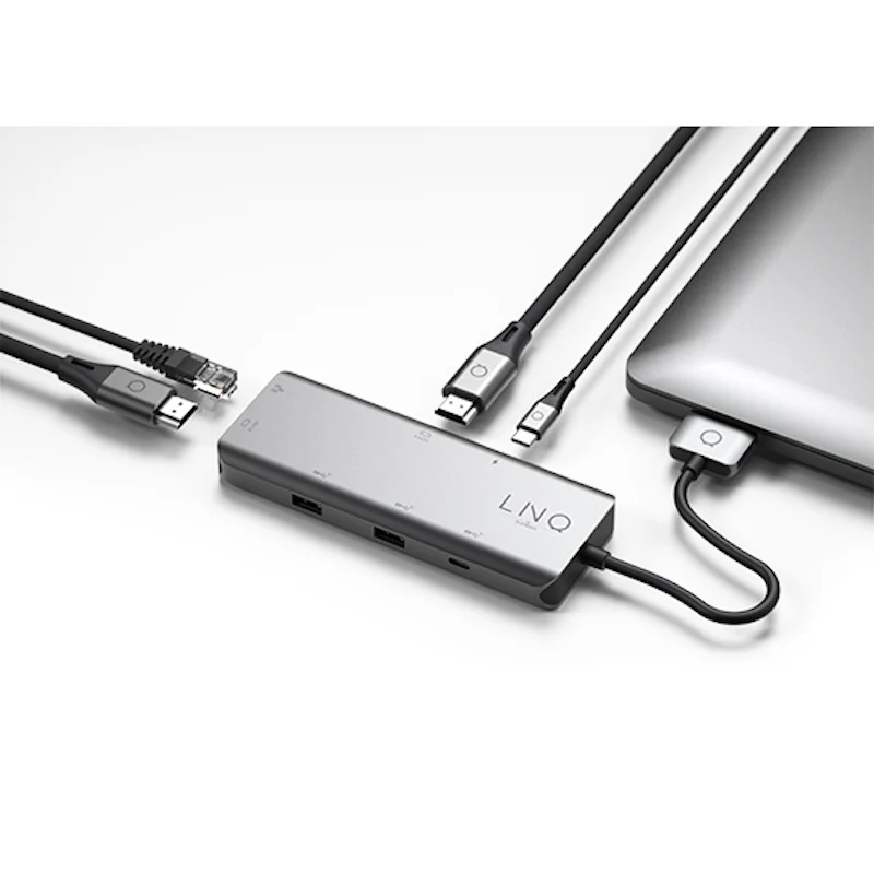 HUB LINQ 2xUSB-C, 7 em 2 com HDMI - Cinzento - Image 3