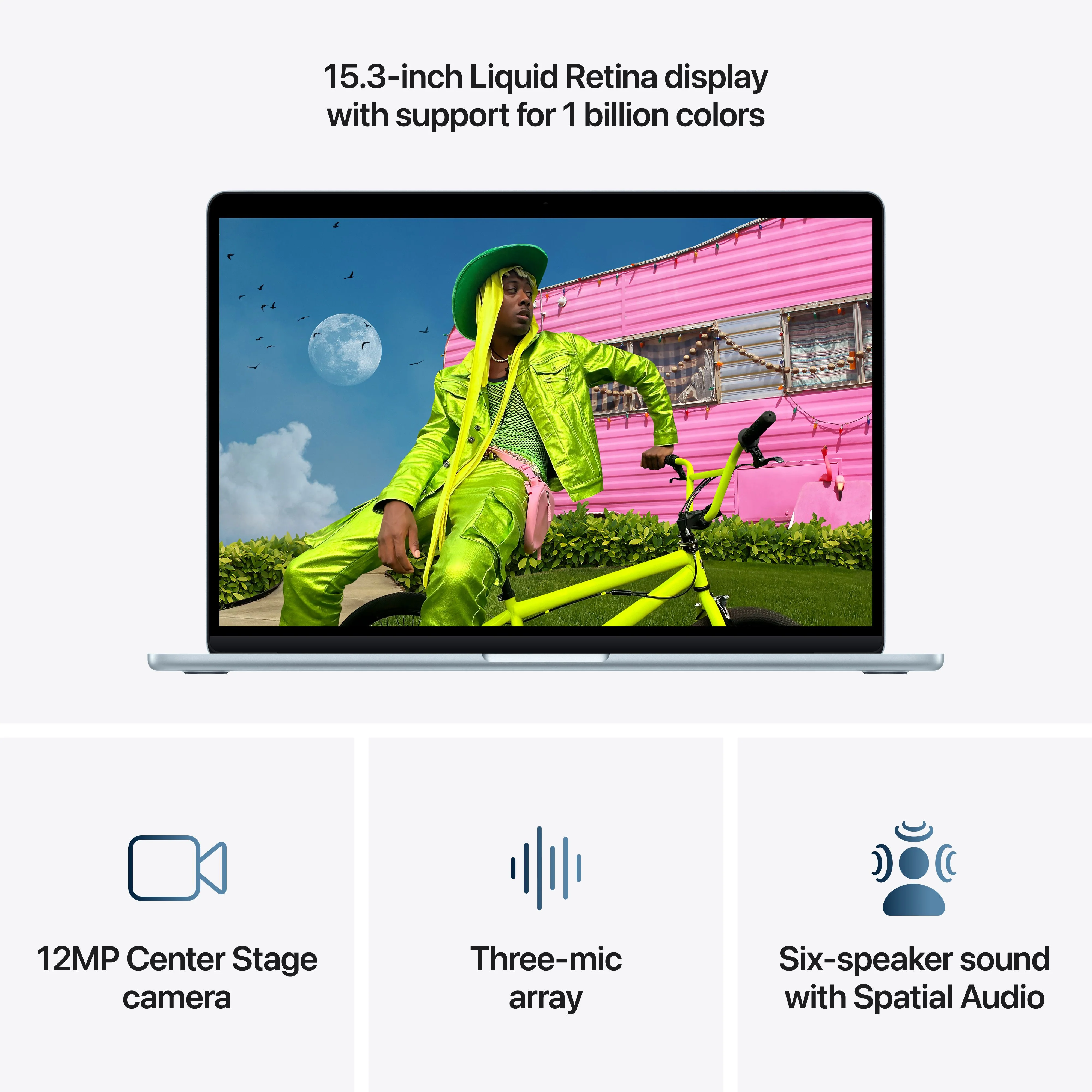 MacBook Air de 15 polegadas: Processador M5 da Apple com CPU 10‑Core e GPU 10‑Core, 1 TB SSD - Azul céu - Image 5