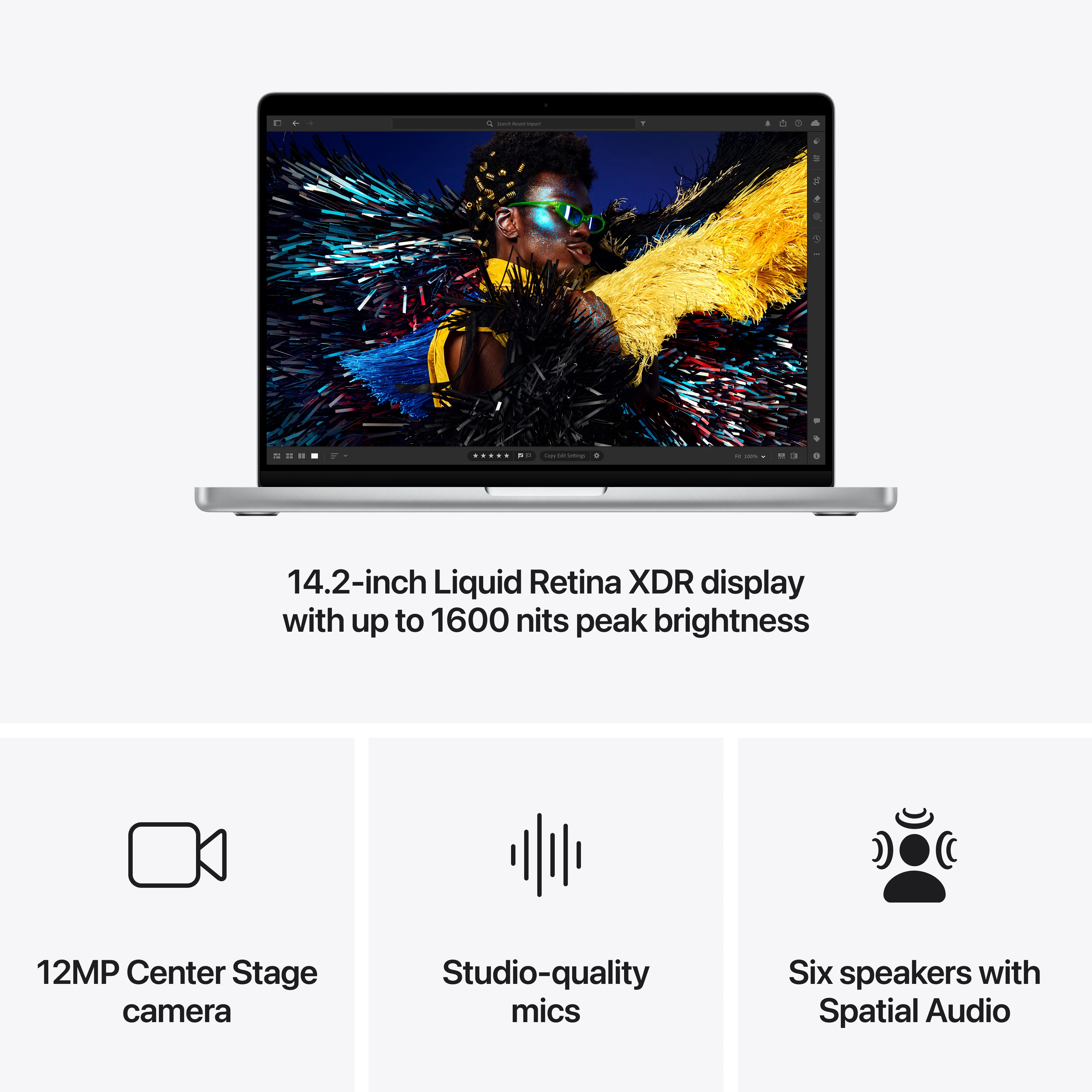 MacBook Pro de 14 polegadas: Processador M4 Pro da Apple com CPU 12‑core e GPU 12‑core, 512 GB SSD - Prateado - Image 6