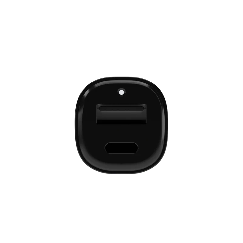Carregador para viatura Dual USB-C + USB-A 12W da Mophie - Preto