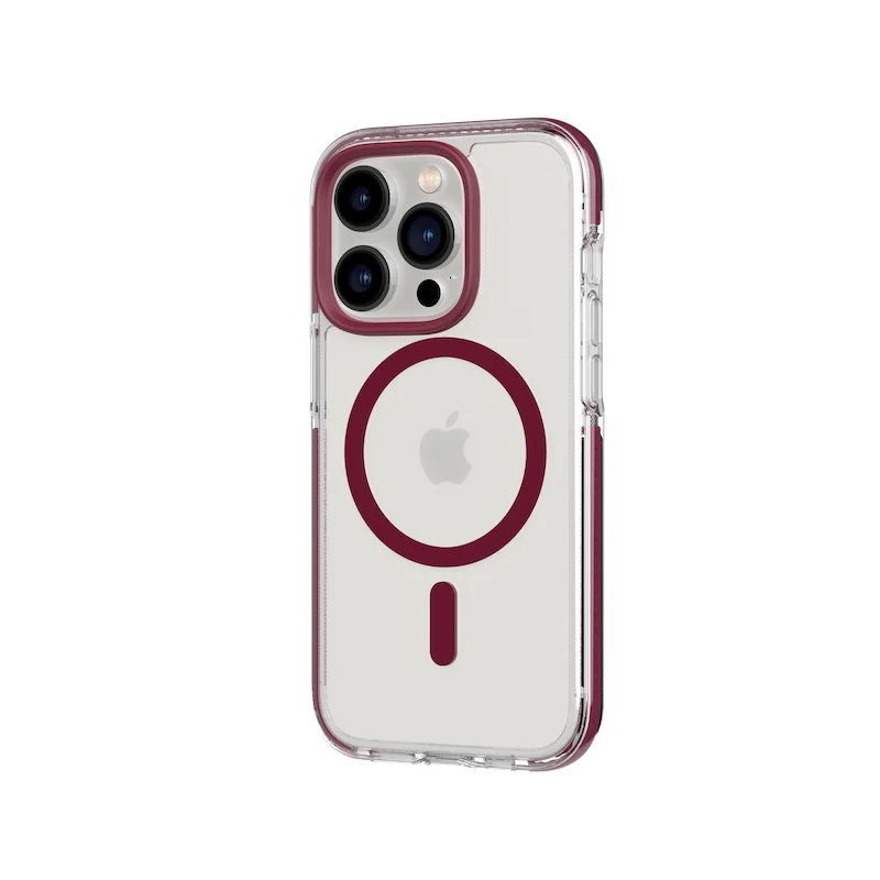 Capa para iPhone 14 Pro TECH21 Evo Crystal com MagSafe - Burgundy