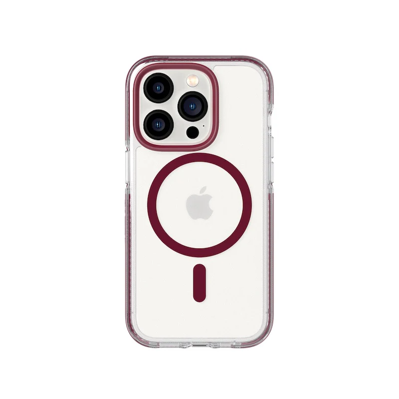 Capa para iPhone 14 Pro TECH21 Evo Crystal com MagSafe - Burgundy - Image 2