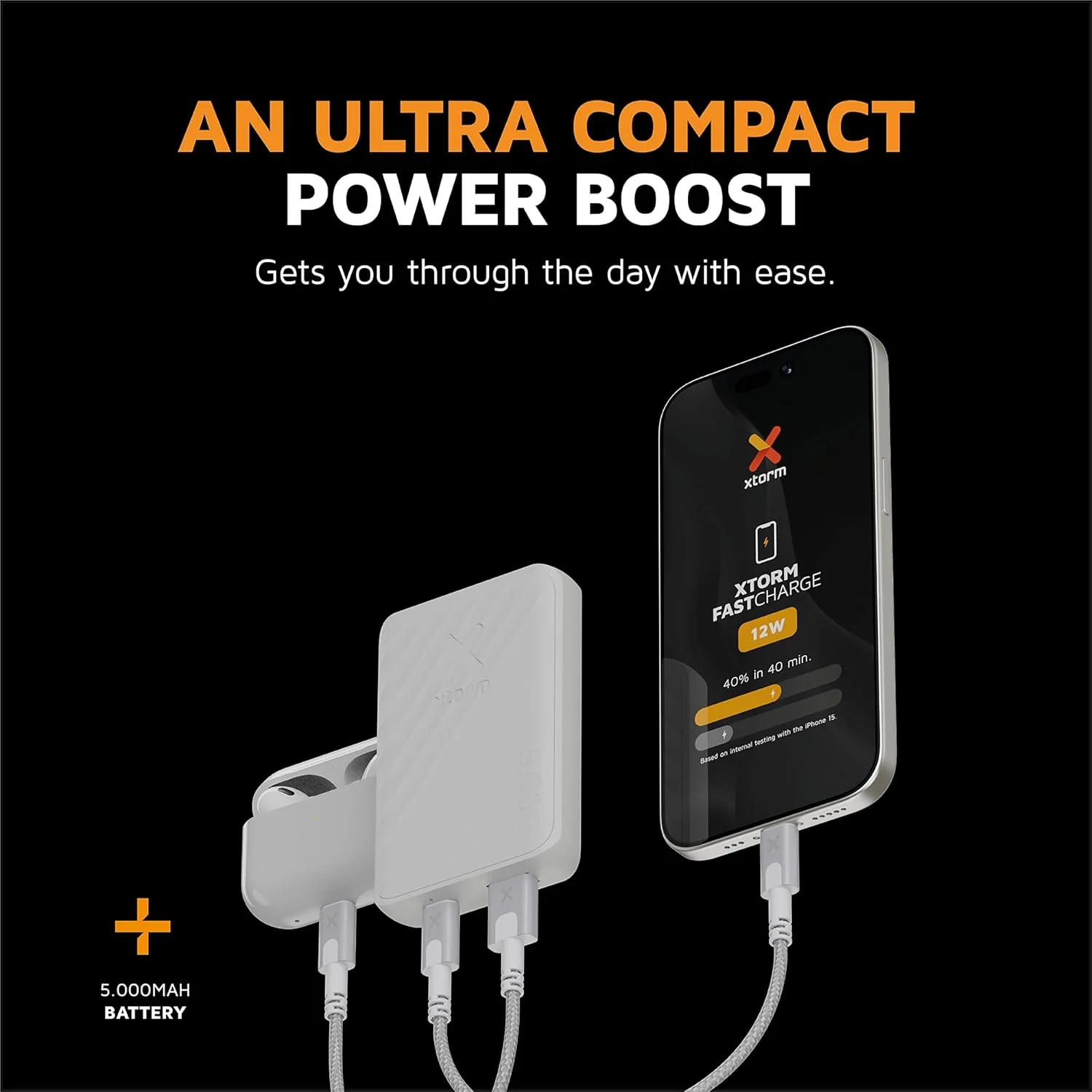 Powerbank Xtorm 12W Go2 5.000 - Cinza - Image 3